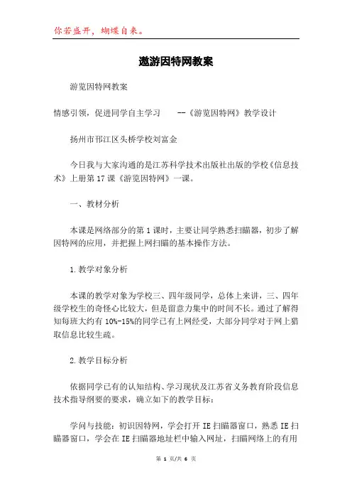 遨游因特网教案