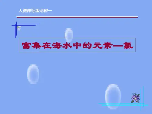 人教版高中化学高一化学必修一PPT课件富集在海水中的元素—氯