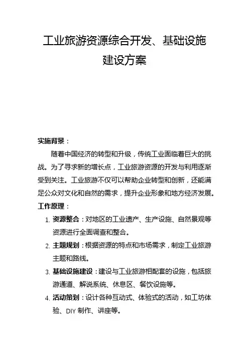 工业旅游资源综合开发、基础设施建设方案(一)