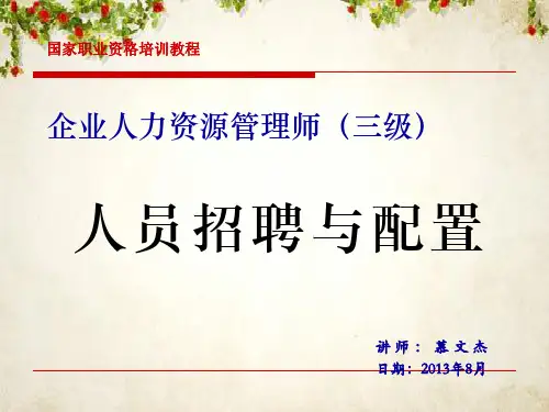 人员招聘与配置培训教材(PPT 124页)