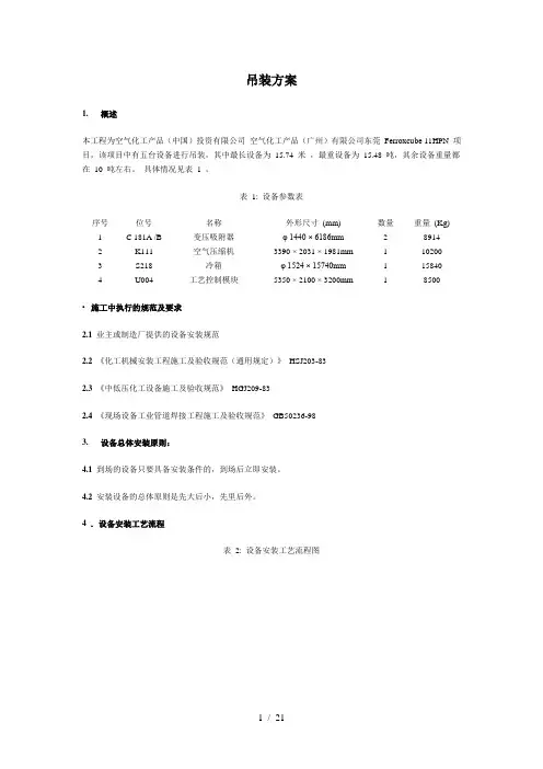 吊装方案模板