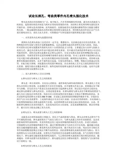 试论长深孔、弯曲类零件内孔喷丸强化技术