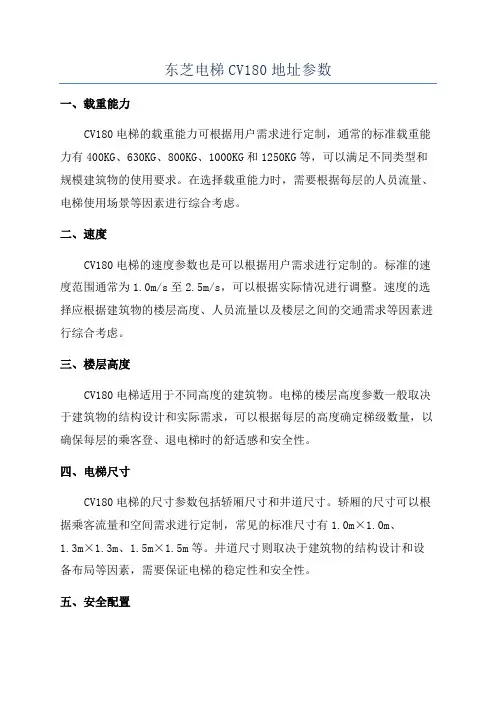 东芝电梯CV180地址参数