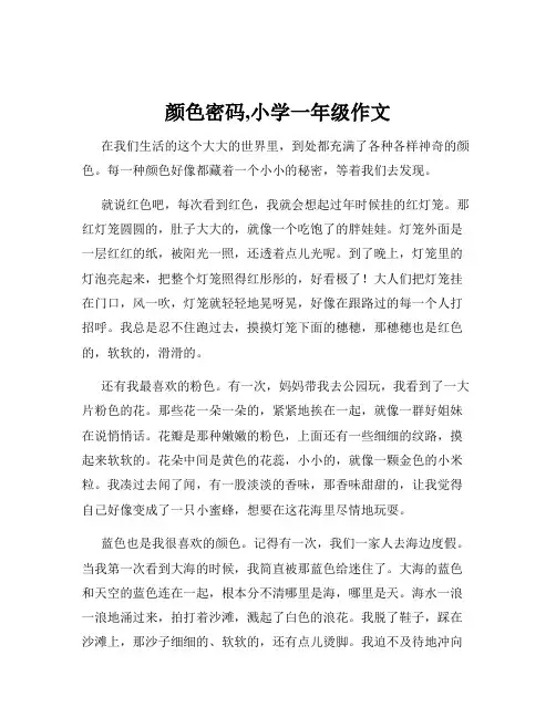 颜色密码,小学一年级作文