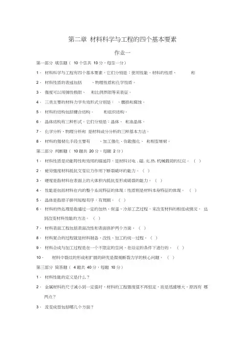 材料科学与工程的四个基本要素