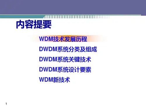 波分技术原理PPT课件