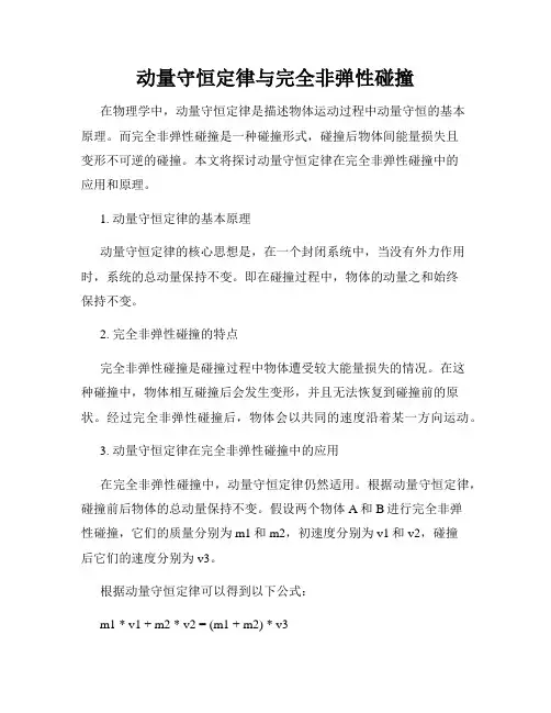 动量守恒定律与完全非弹性碰撞