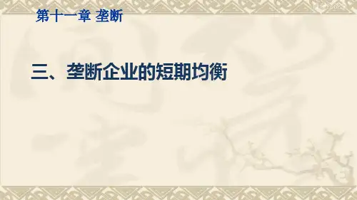微观经济学(垄断企业的短期均衡)