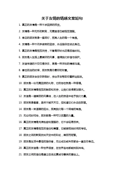 关于友情的情感文案短句