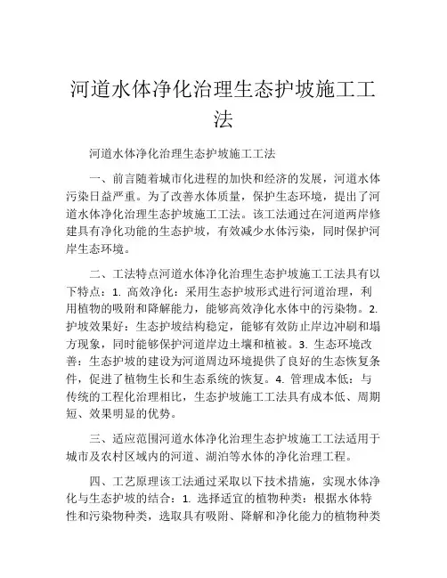 河道水体净化治理生态护坡施工工法(2)