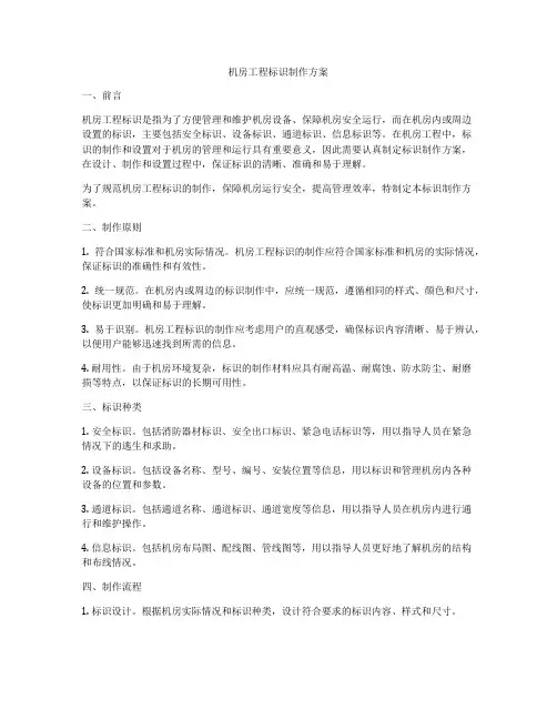 机房工程标识制作方案