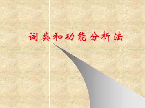 词类和功能分析法