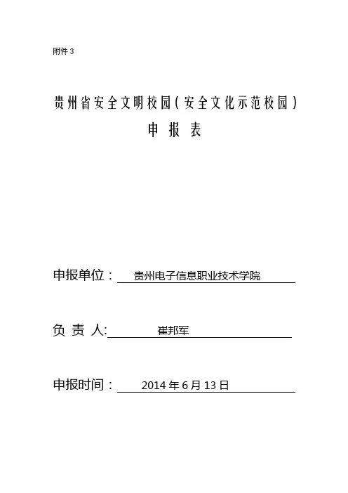 安全文明校园申报表(上报)