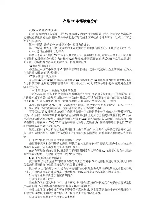 产品——市场战略分析(word)