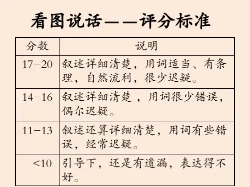 小学语文看图说话 评分细则