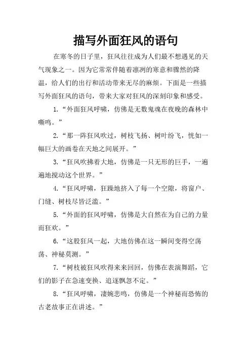 描写外面狂风的语句