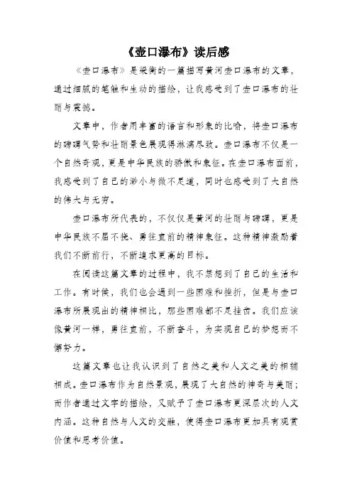 壶口瀑布读后感