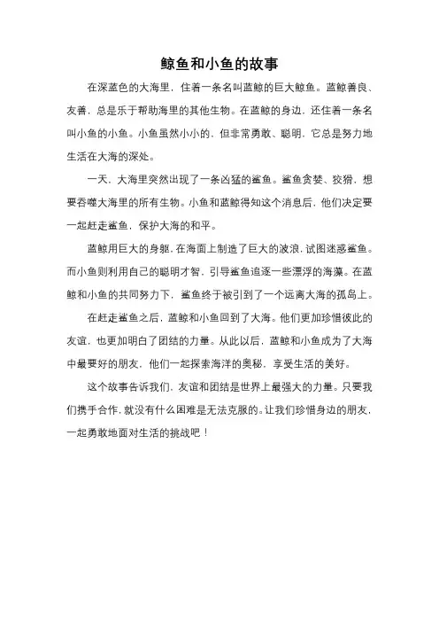 鲸鱼和小鱼的故事