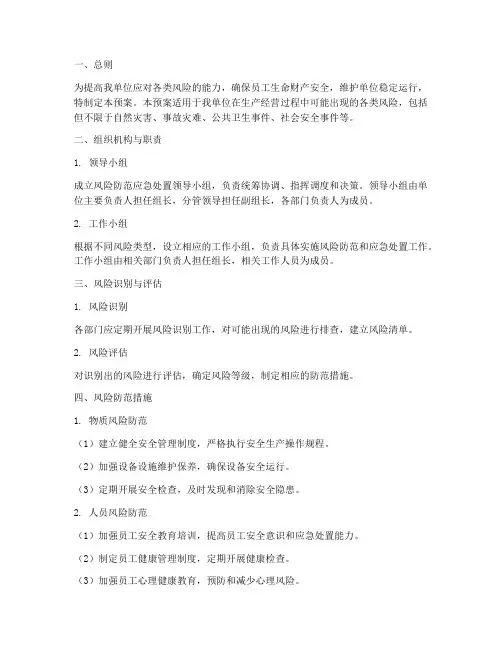 风险防范应急处置预案