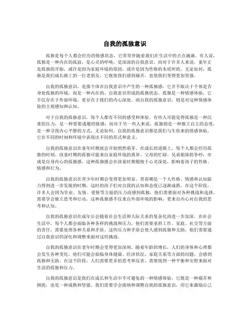 自我的孤独意识