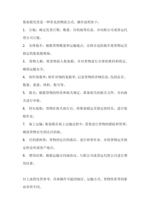 集装箱发货如何操作流程