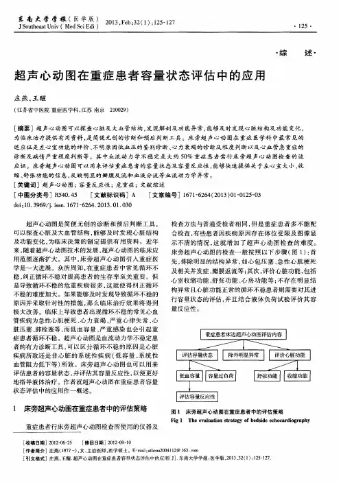 超声心动图在重症患者容量状态评估中的应用