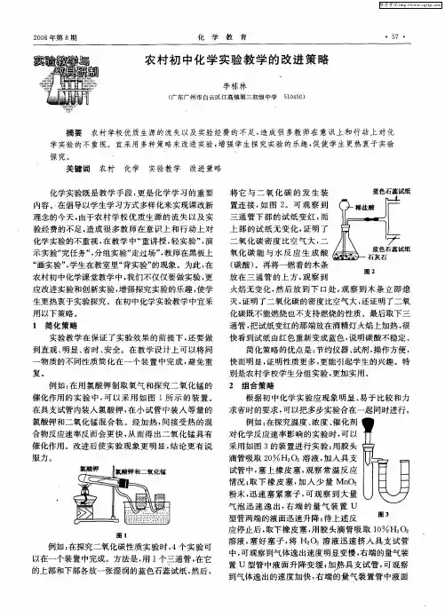 农村初中化学实验教学的改进策略