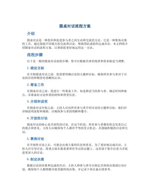 圆桌对话流程方案