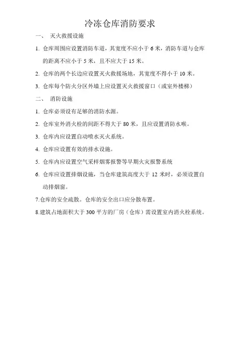 仓库消防要求