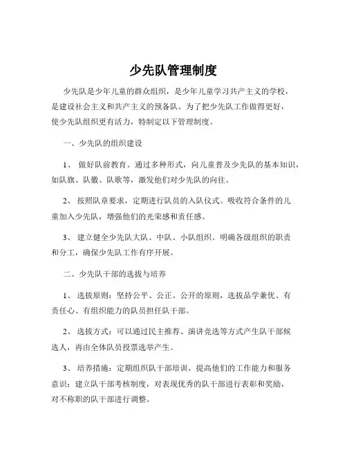少先队管理制度
