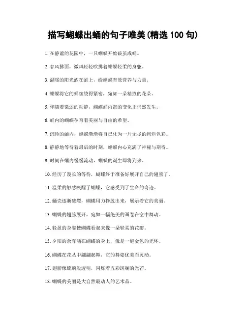 描写蝴蝶出蛹的句子唯美(精选100句)