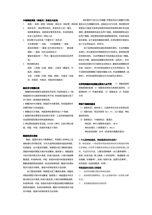 神经生物学简答