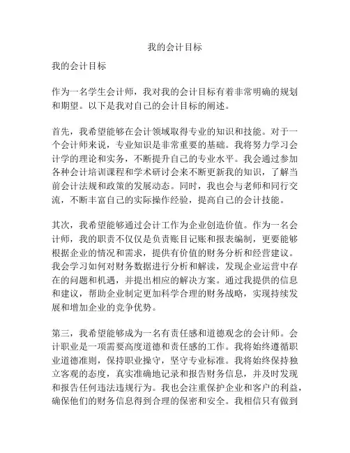 我的会计目标