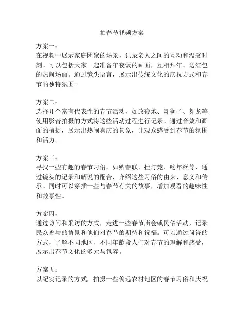 拍春节视频方案
