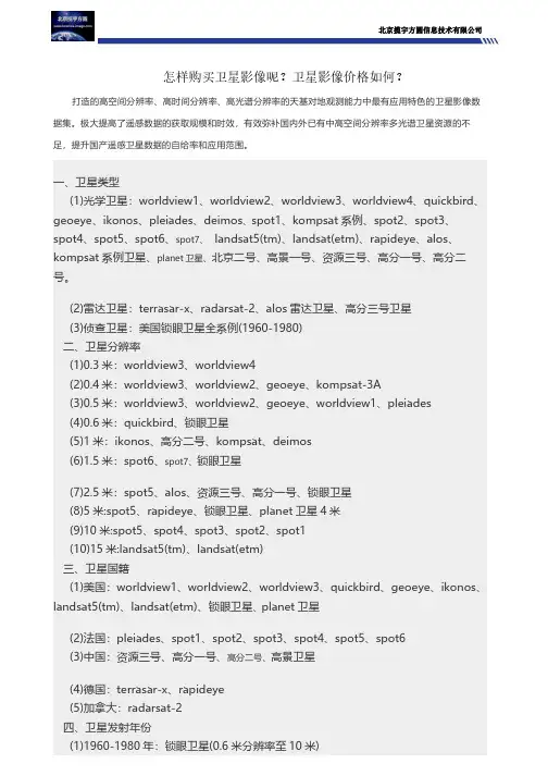 怎样购买卫星影像呢？卫星影像价格如何？