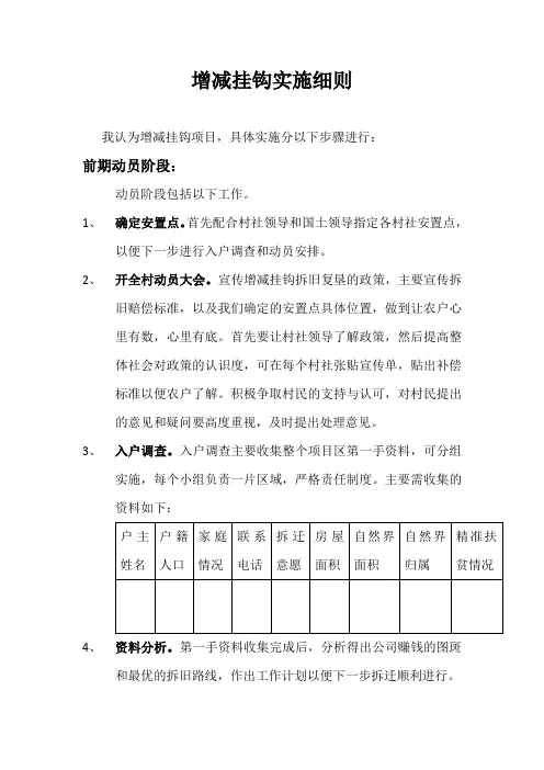 增减挂钩实施细则