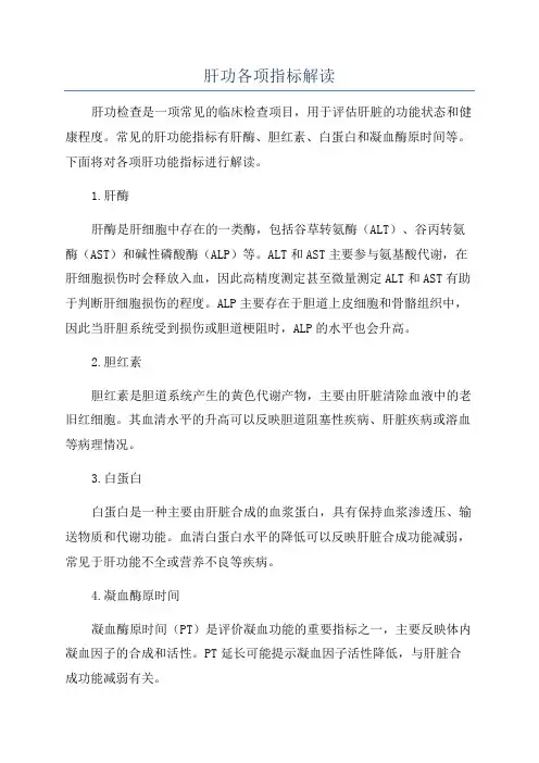 肝功各项指标解读