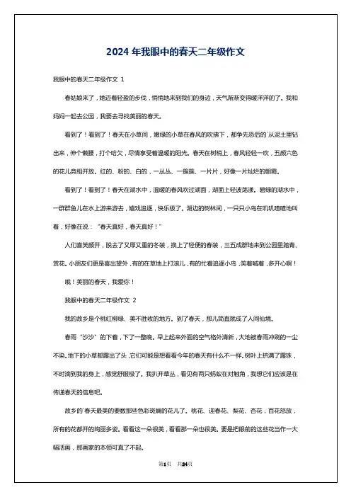 2024年我眼中的春天二年级作文