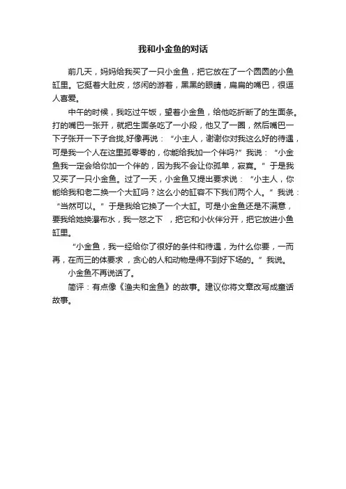 我和小金鱼的对话
