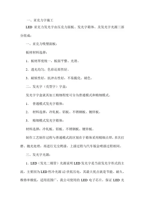 亚克力字施工