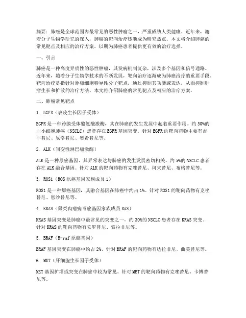 肺癌常见靶点及治疗方案