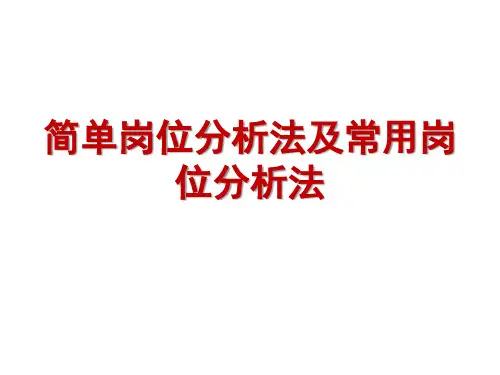 岗位分析法分类