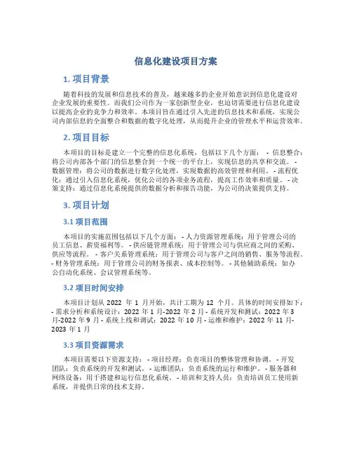 信息化建设项目方案 (2)