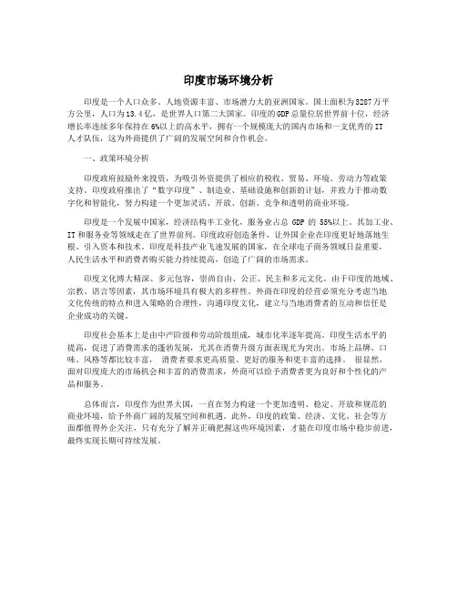 印度市场环境分析