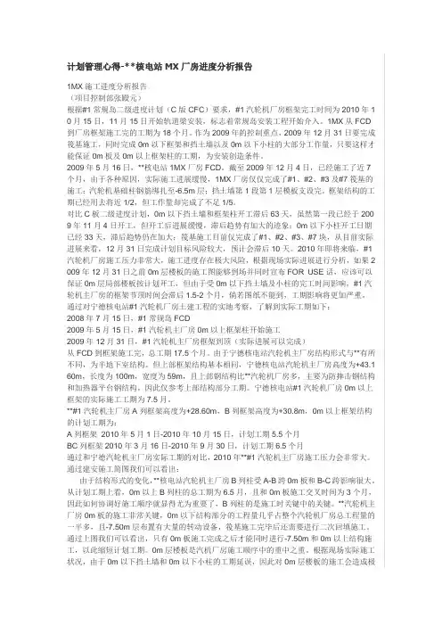 进度分析报告示例