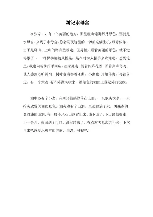 游记水母宫作文