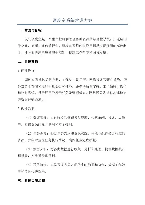 调度室系统建设方案