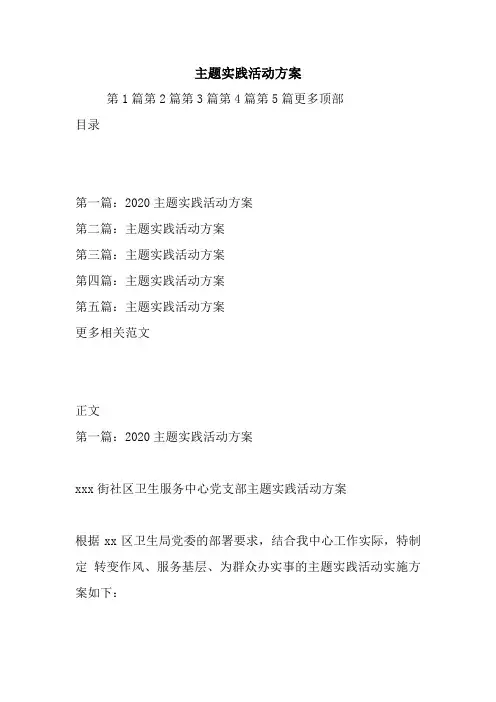 最新整理主题实践活动方案