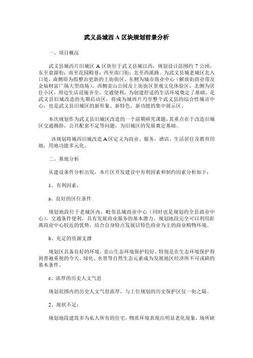 武义县城西A区块规划前景分析