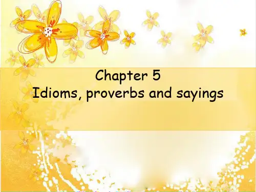 chapter 5 idioms proverbs sayings